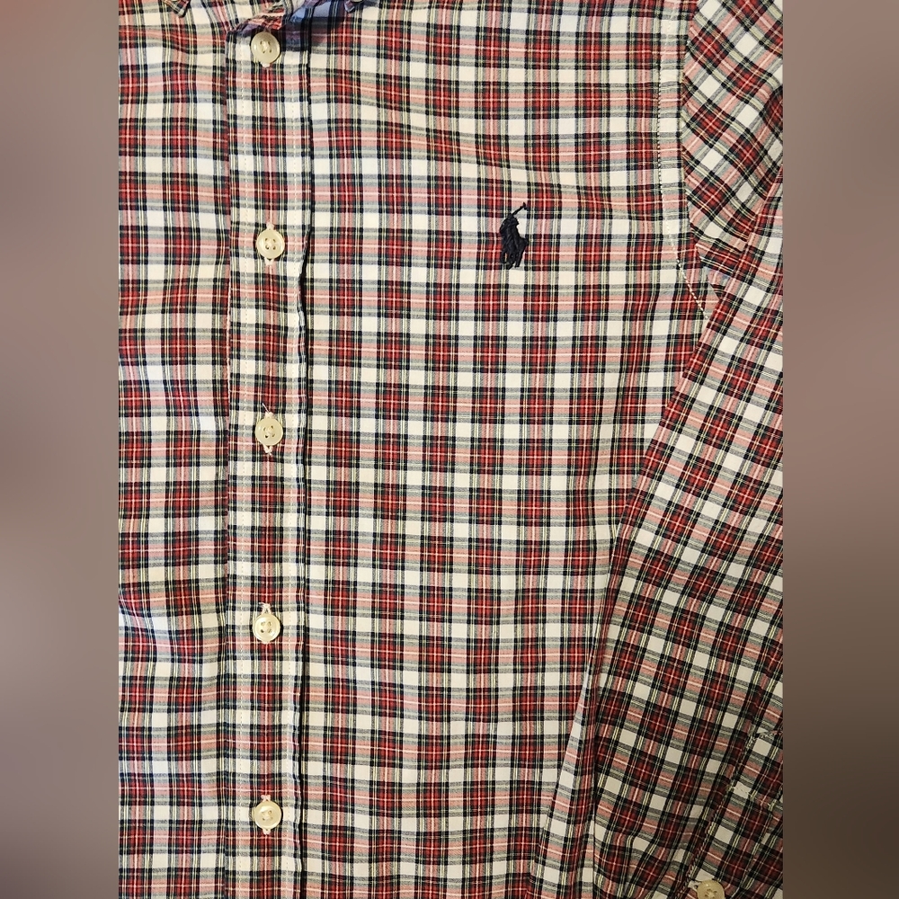 Ralph Lauren Boys Cotton Long Sleeve Button Down Shirt Plaid Size Medium - 10-12 - Picture 4 of 6